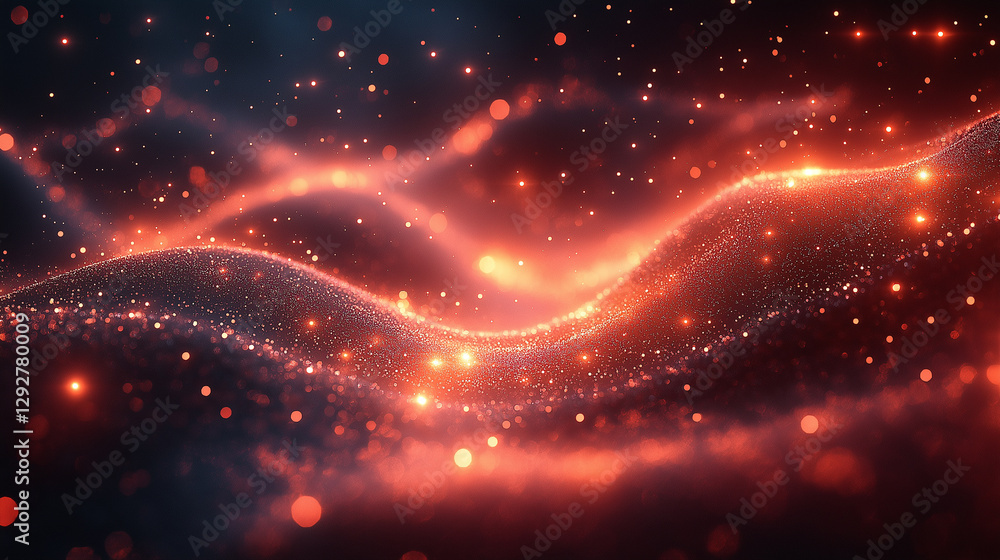 Obraz premium Abstract digital background with flowing wave patterns, designed for AI, neural networks, and high-tech data visuals.