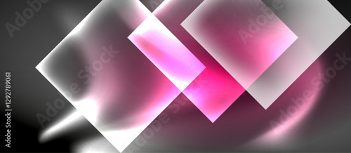Dark neon colors with glass square shapes