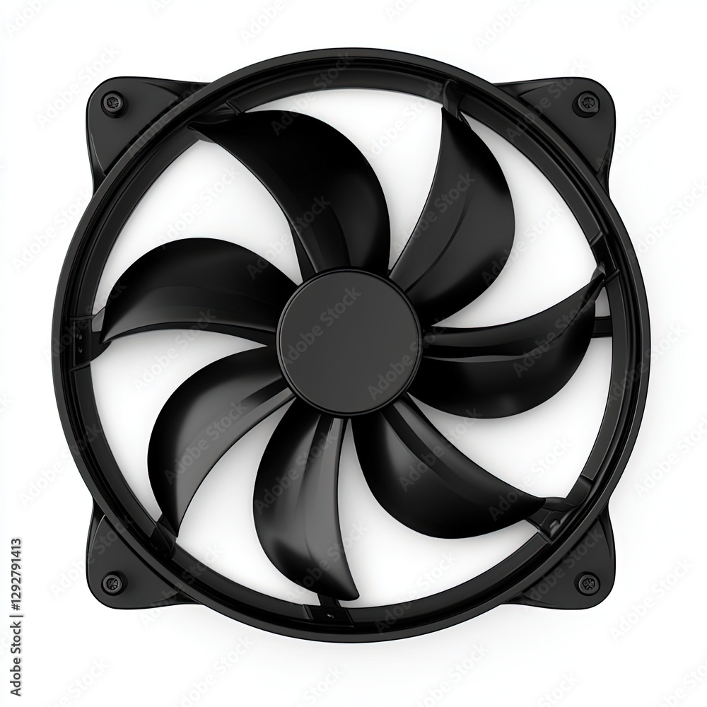 black plastic computer fan isolated on white black plastic computer fan isolated on white