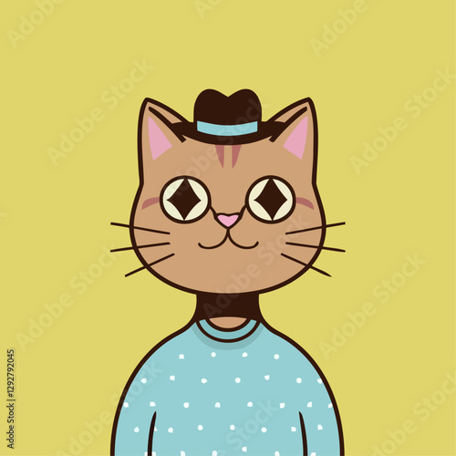 NFT cat logo vector design