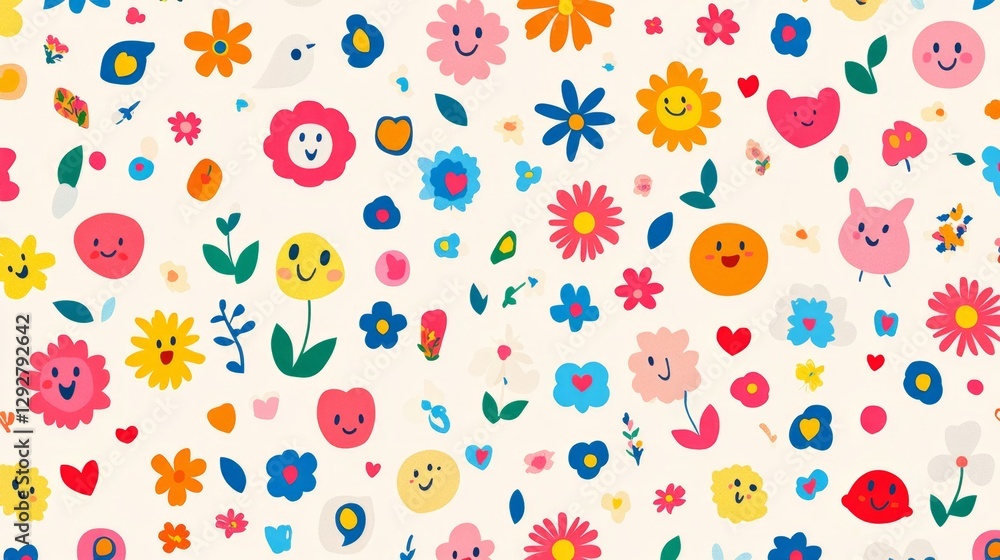 Create cheerful emoji patterns for fun designs digital workspace graphic art online vibrant theme Create cheerful emoji patterns for fun designs digital workspace graphic art online vibrant theme