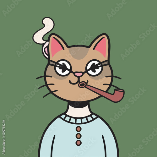 NFT cat logo vector design