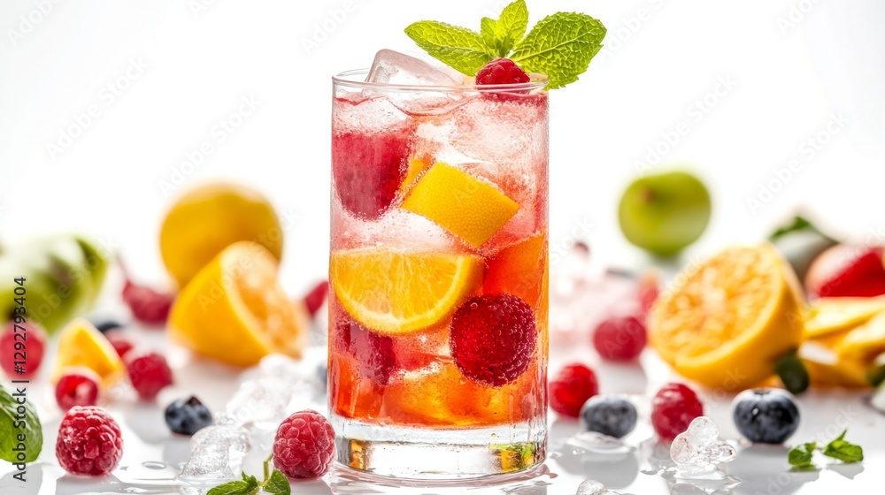 Refreshing summer delight iced fruit punch home garden beverage outdoor from a distance cool refreshment Refreshing summer delight iced fruit punch home garden beverage outdoor from a distance cool refreshment