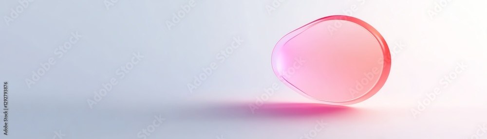 Smooth pink droplet on a light background with subtle shadows. Smooth pink droplet on a light background with subtle shadows.