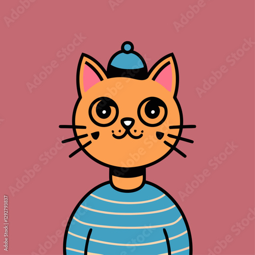 NFT cat logo vector design