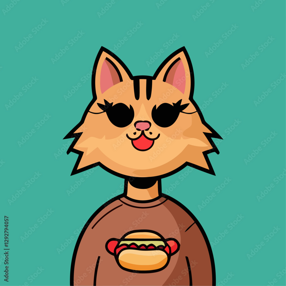 Obraz premium NFT cat logo vector design
