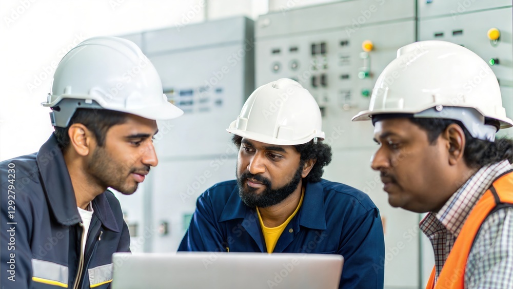 Indian Industrial Technicians Discussing Production Strategies
Indian Industrial Technicians Discussing Production Strategies