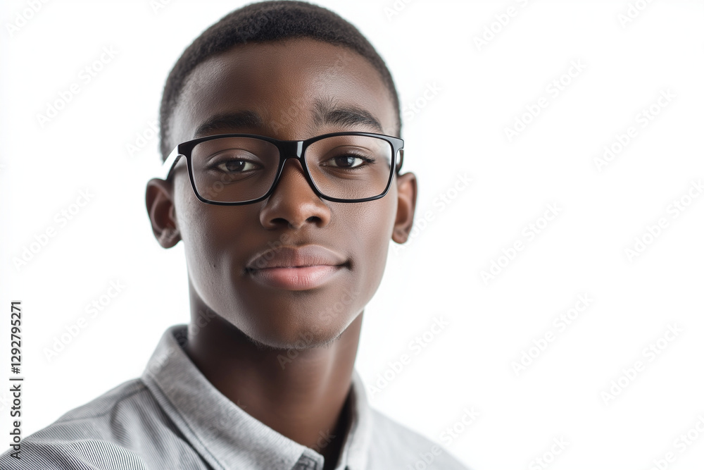 Portrait of a Young Black Man Wearing Glasses Portrait of a Young Black Man Wearing Glasses