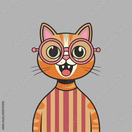 NFT cat logo vector design