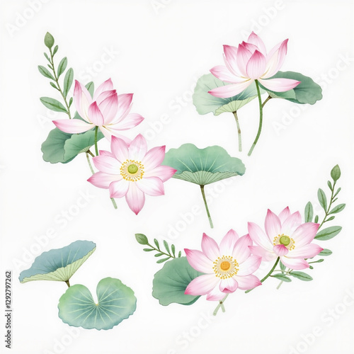 Wallpaper Mural set of flowers Torontodigital.ca