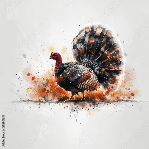 Detailed Watercolor Bird Illustration photo