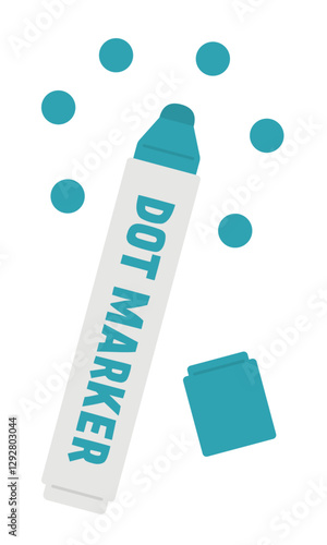 水色のドットマーカー／ベクターイラスト