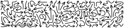 Arrows point in different directions, banner template for disorientation, abstract concept for professional orientation, vector illustration