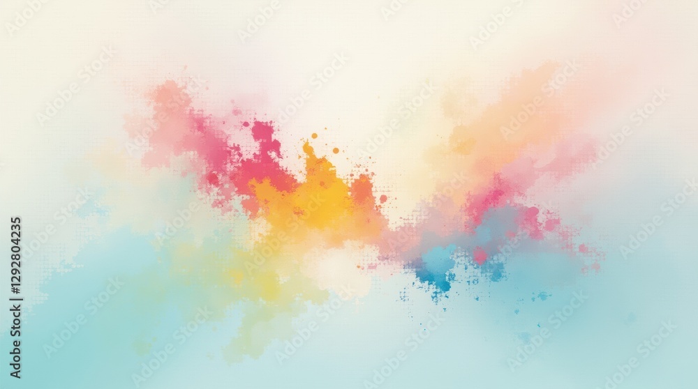 Fototapeta premium Generative AI illustration of bright abstract background with splashes of colorful paint on gradient surface 