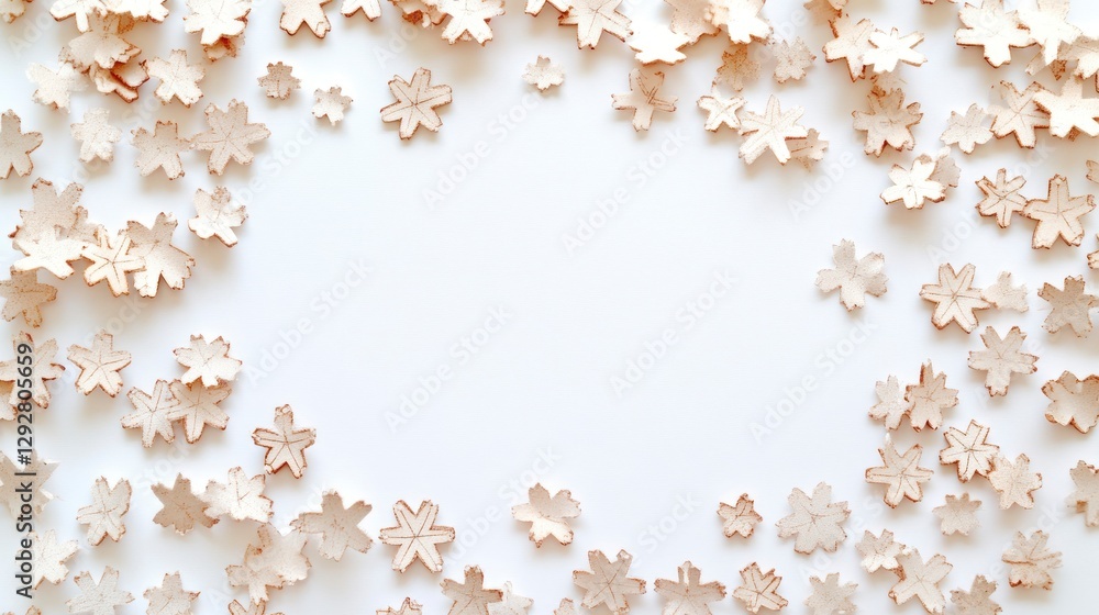 A white background with scattered snowflakes in the corners, creating an elegant and festive atmosphere for Christmas or winter themes. A white background with scattered snowflakes in the corners, creating an elegant and festive atmosphere for Christmas or winter themes.