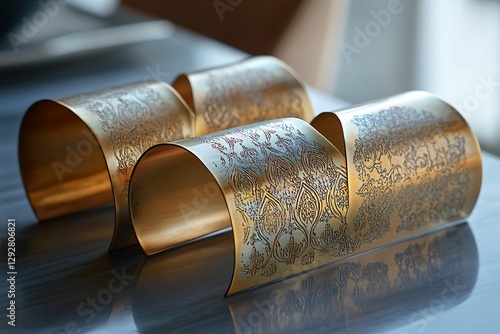 Exquisite Gold Metal Decorative Design photo