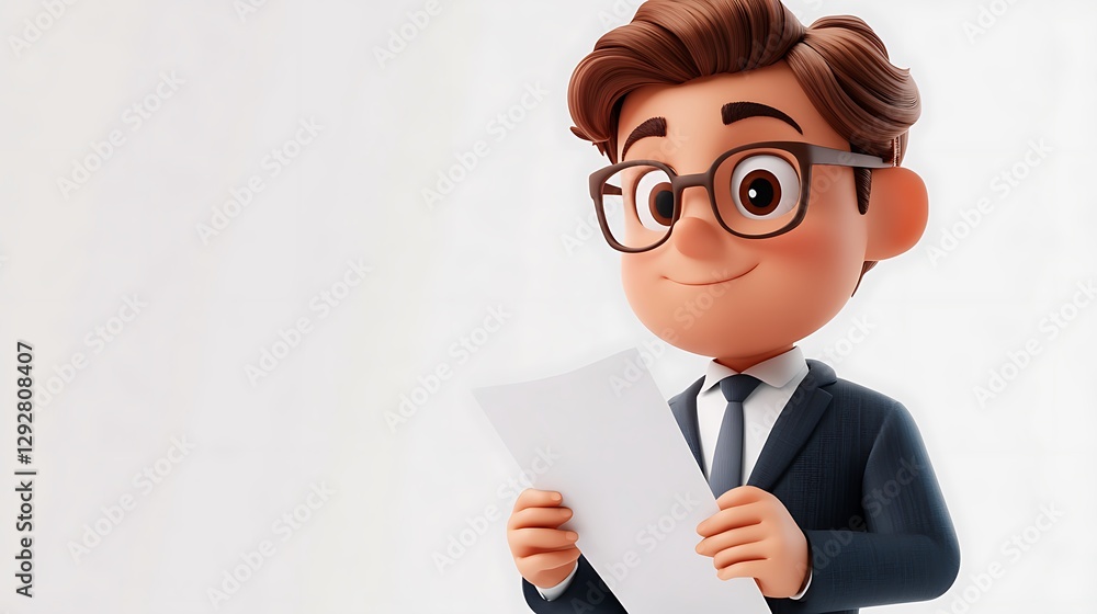 Business presentation by animated character studio setting digital art Business presentation by animated character studio setting digital art