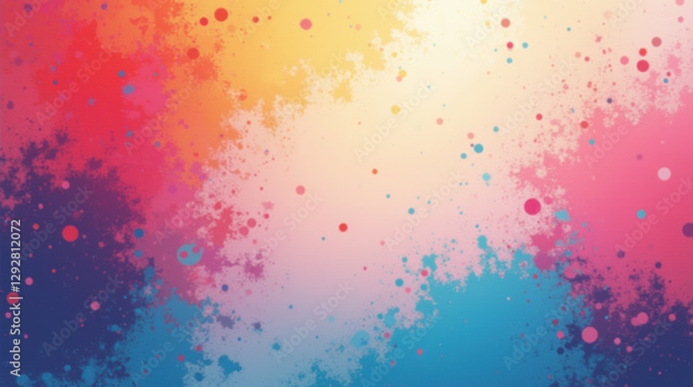 Generative AI illustration of bright abstract background with splashes of colorful paint on gradient surface Generative AI illustration of bright abstract background with splashes of colorful paint on gradient surface