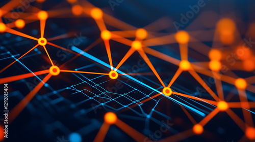 Fototapeta Naklejka Na Ścianę i Meble -  Digital interface showcasing electronic circuit design virtual space graphic visualization high-tech environment close-up view innovation concept