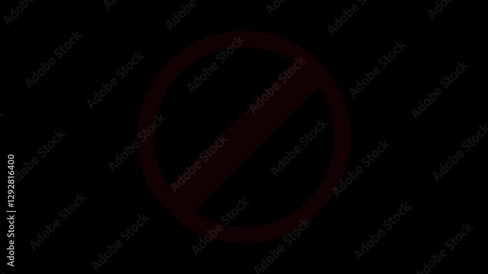 Red prohibition symbol. no symbol sign red icon. Animation on symbol. green screen and alpha background Red prohibition symbol. no symbol sign red icon. Animation on symbol. green screen and alpha background
