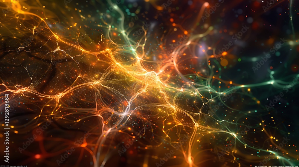 Vibrant Abstract Composition of Colorful Light Trails and Energetic Patterns in Dark Background Vibrant Abstract Composition of Colorful Light Trails and Energetic Patterns in Dark Background