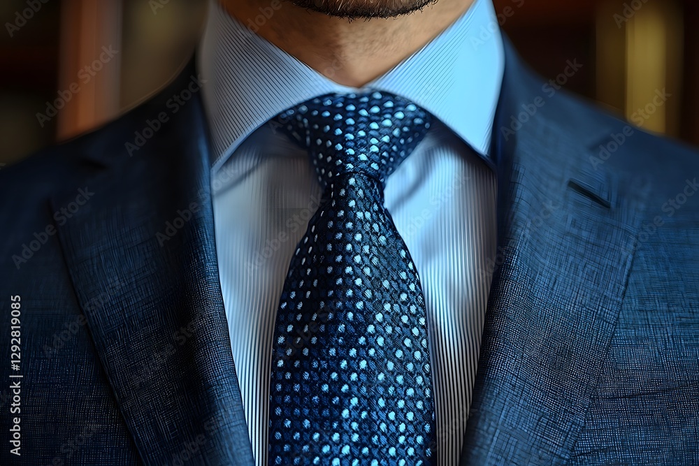 Confident Business Professional Adjusting Formal Necktie for Presentation Confident Business Professional Adjusting Formal Necktie for Presentation