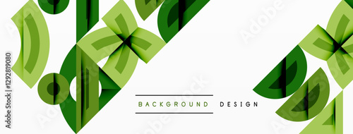 Abstract geometric background shapes forming a modern, symmetrical pattern. Bold contrast, smooth gradients, dynamic composition, futuristic style