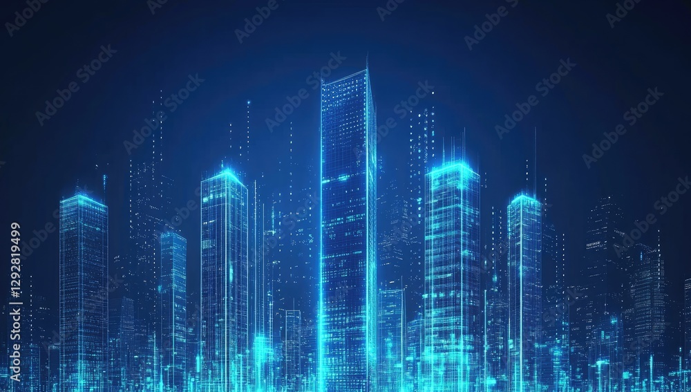 Futuristic city skyline at night (1) Futuristic city skyline at night (1)
