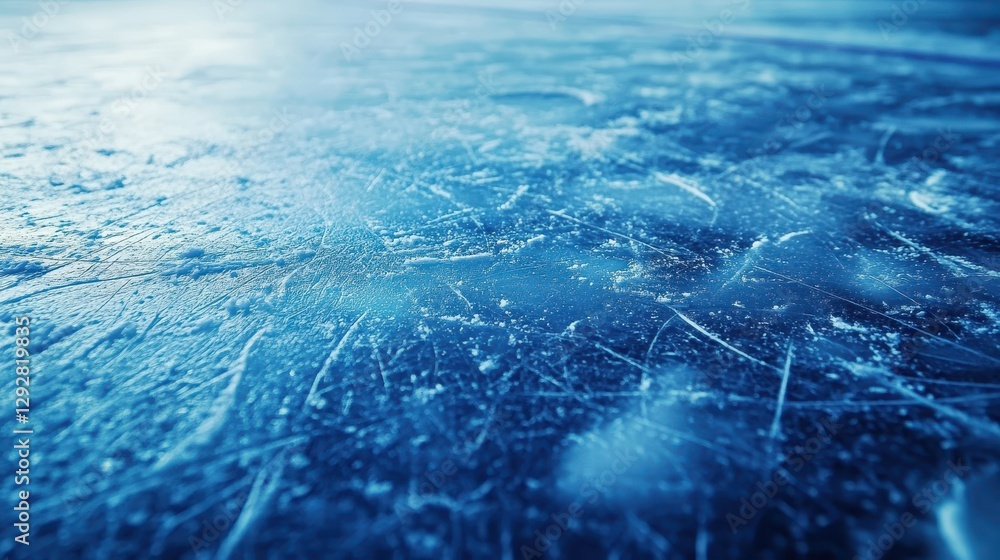 Naklejka premium Icy surface with scratches and snow. Perfect for winter, cold, or skating themes.