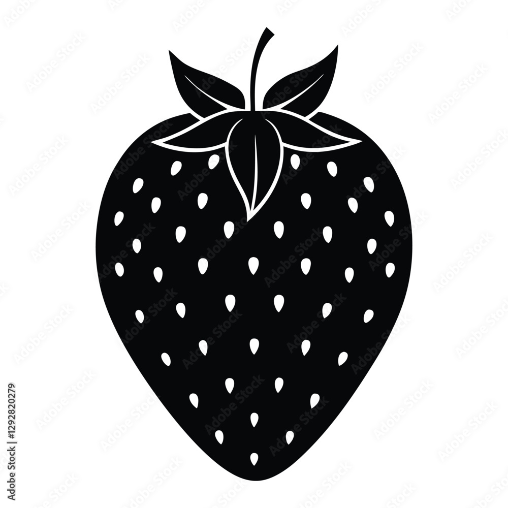 Fototapeta premium strawberry silhouette vector illustration