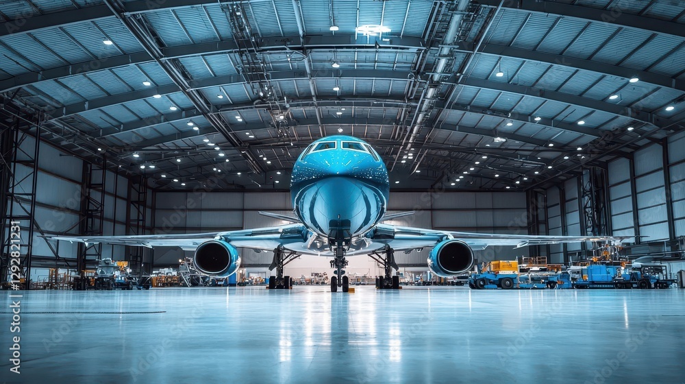 Oversized Aircraft Inside Maintenance Hangar