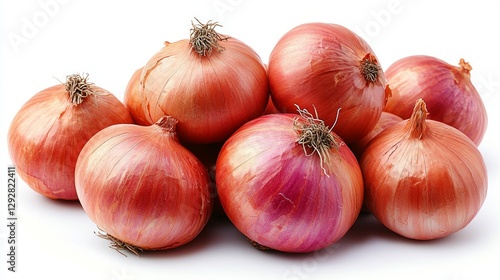 Wallpaper Mural Pile of red onions on white background, food product, healthy ingredient, cooking Torontodigital.ca