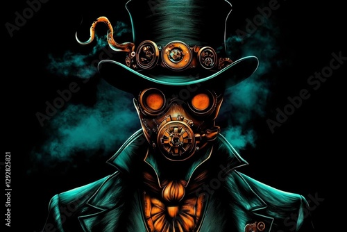 A fusion of elegance and enigma is captured through this artistic portrayal.