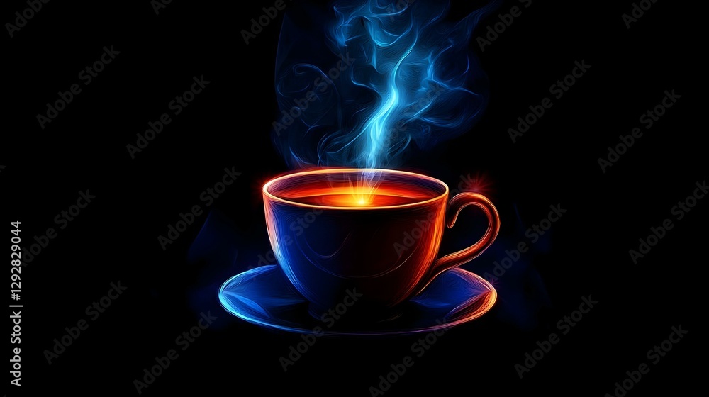 Cup of hot tea with a steam on dark background Cup of hot tea with a steam on dark background