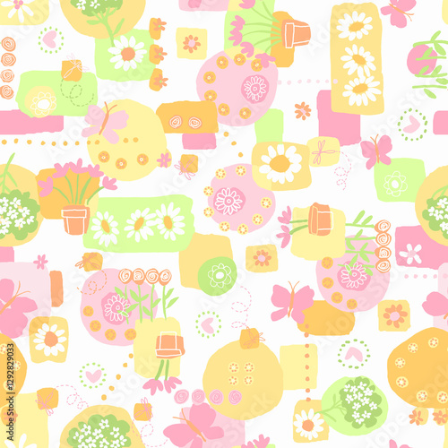 seamless pattern with easter eggs