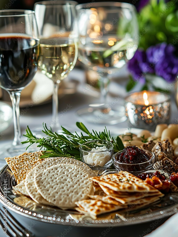 Passover Poster Close-up shots of a Passover Seder plate featuring traditional ...
