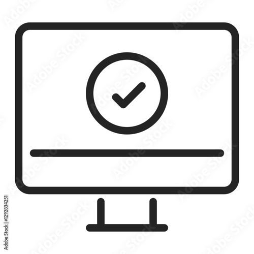 Verified Computer Line Icon
