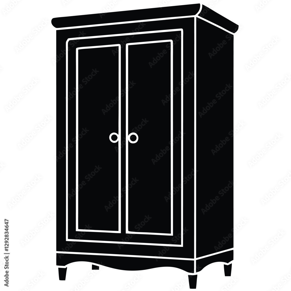 Modern Minimalist Wardrobe Vector Illustration | AI, EPS File Modern Minimalist Wardrobe Vector Illustration | AI, EPS File
