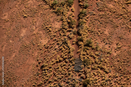 Aerial views of the landscape surrounding Kings Canyon, Watarrka National Park - Northern Territory.	 photo