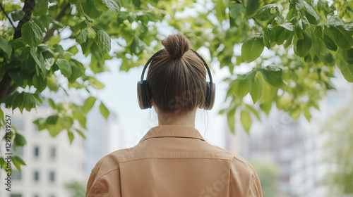 Urban Serenity: A woman wit...