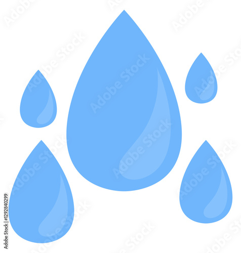 Vector blue water drop icon set isolated on white background.