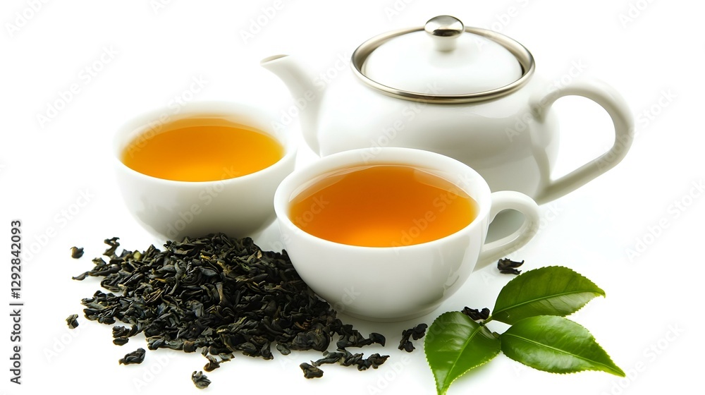 Asian tea concept two white cups of tea Asian tea concept two white cups of tea