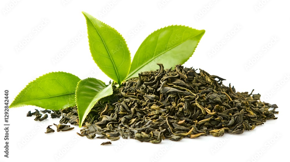 Heap of dried black tea leaves isolated on white Heap of dried black tea leaves isolated on white