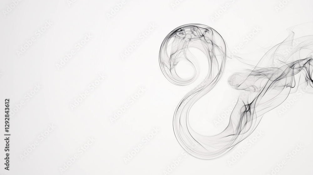 Fototapeta premium Ephemeral Swirls: Delicate plumes of gray smoke dance across the backdrop, creating an ethereal and abstract composition.