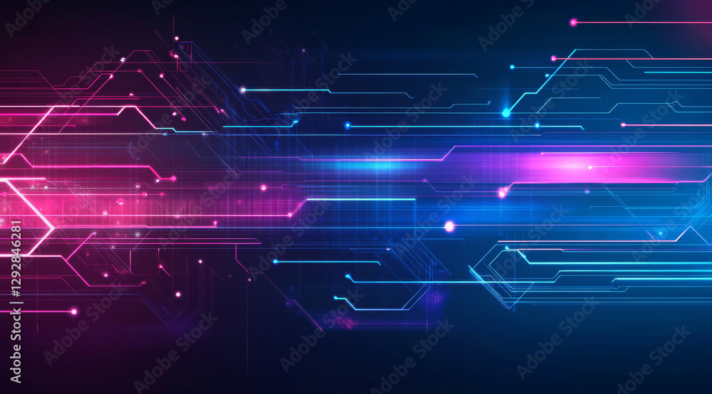 Fototapeta premium Abstract background with digital lines and tech elements