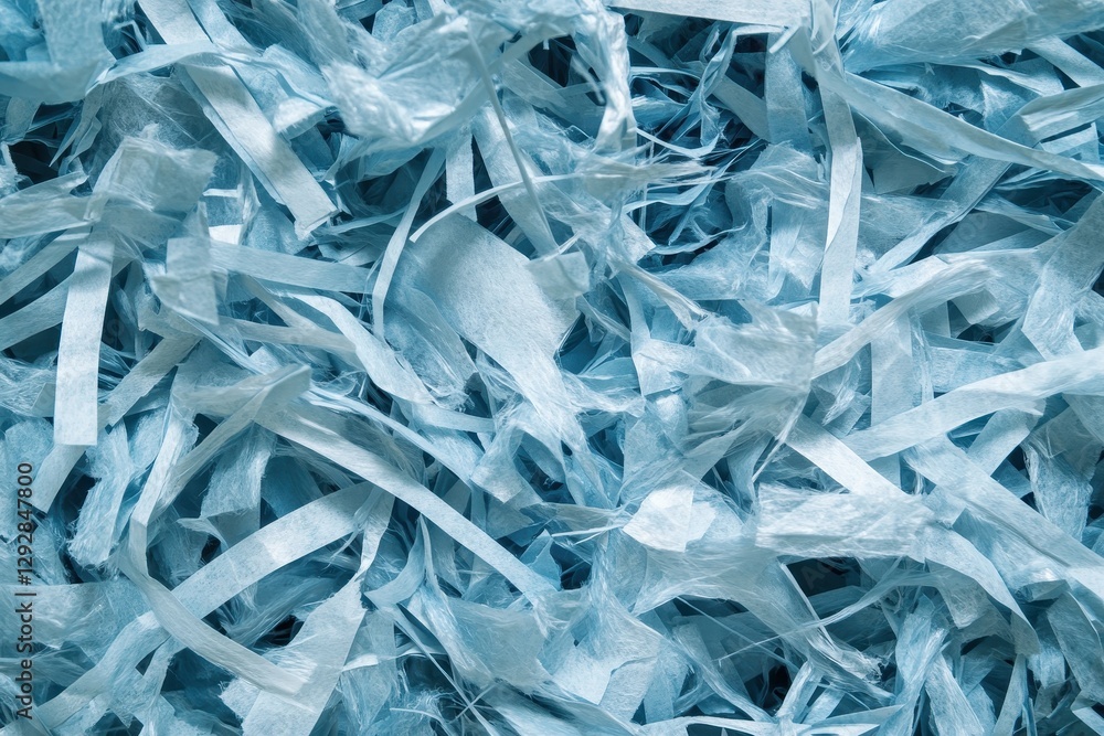 Blue shredded paper used for packing delicate items during shipping Backgrounds and texture Blue shredded paper used for packing delicate items during shipping Backgrounds and texture