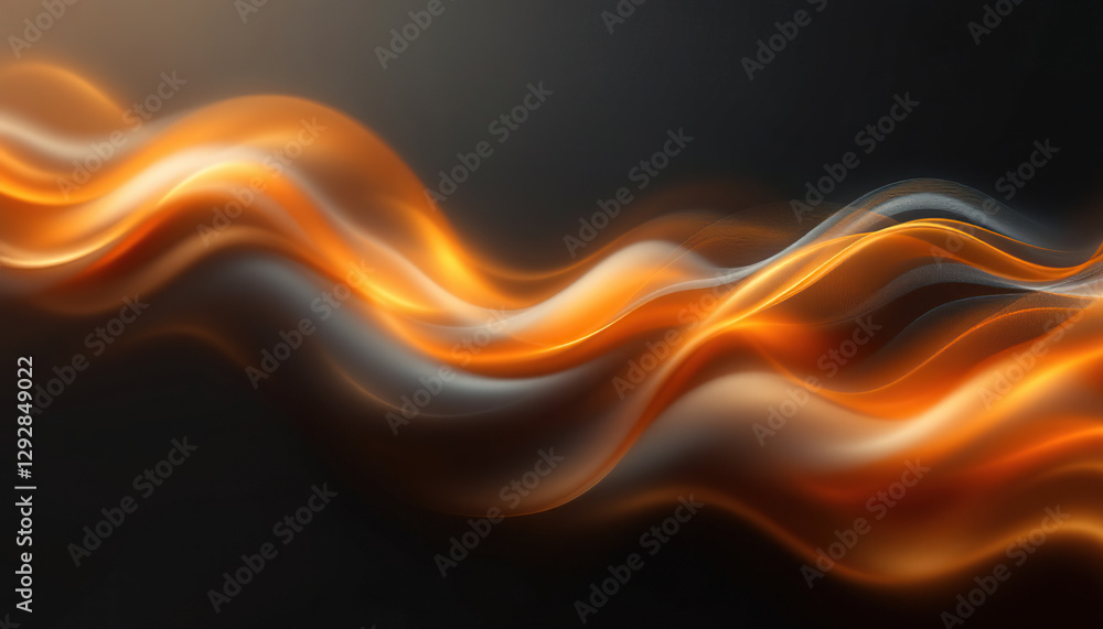 Obraz premium Abstract Orange and Gray Waves Flowing Background