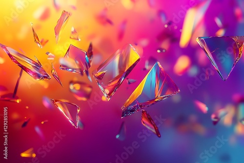 Abstract Colorful Glass Fragments photo