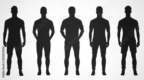 Silhouette of Five Athletes...