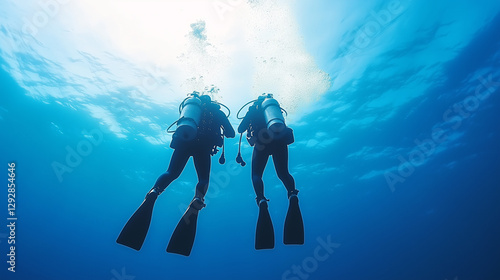 Undersea Duo: Two scuba div...